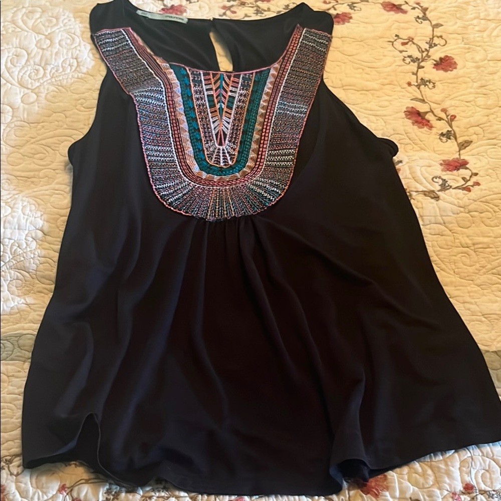 Maurices Multicolored Sleeveless V-Neck Blouse